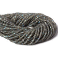 3.5mm Labradorite faceted rondelle beads 12.5 inch 127 pieces