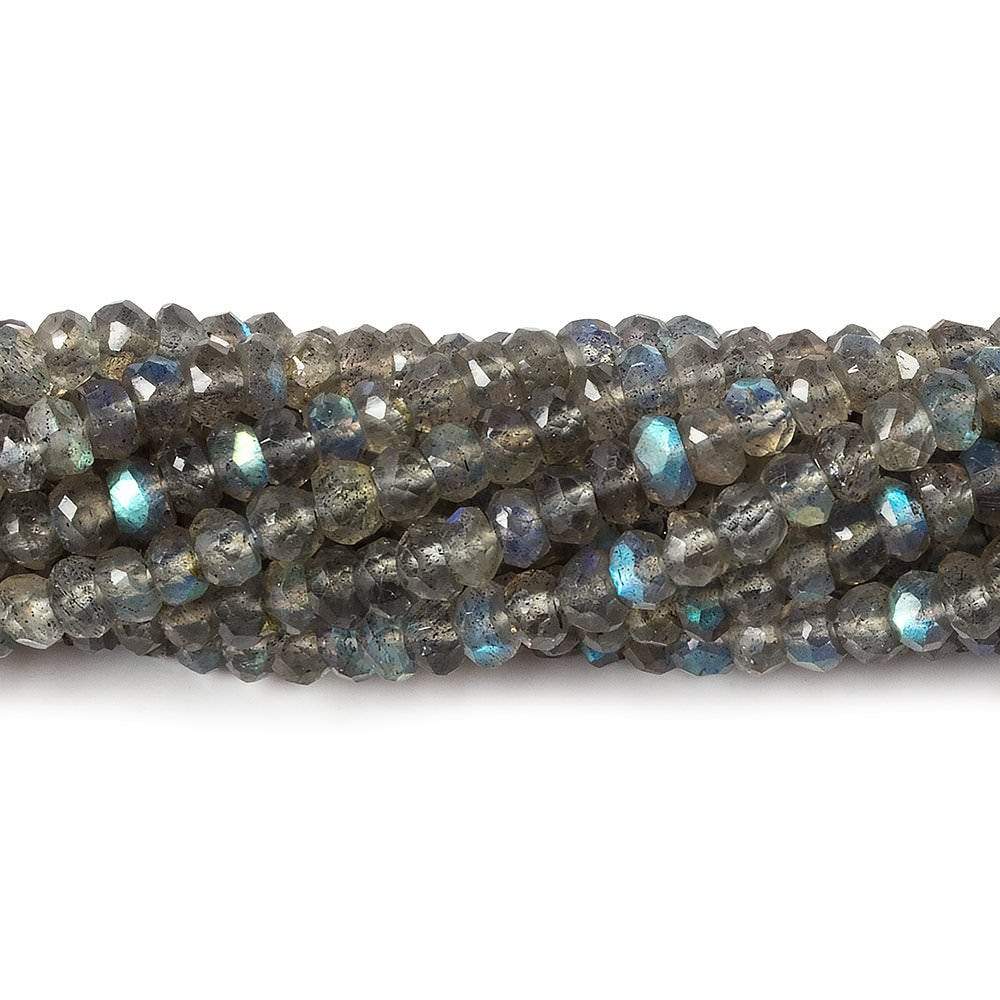 3.5mm Labradorite faceted rondelle beads 12.5 inch 127 pieces