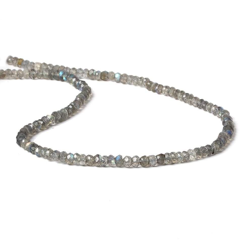 3.5mm Labradorite faceted rondelle beads 12.5 inch 127 pieces