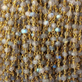 4mm Labradorite faceted rondelle Gold Plated Chain 36 pieces
