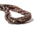 4mm Multi Color Cat's Eye Scapolite faceted rondelle 15.5 in 131 beads