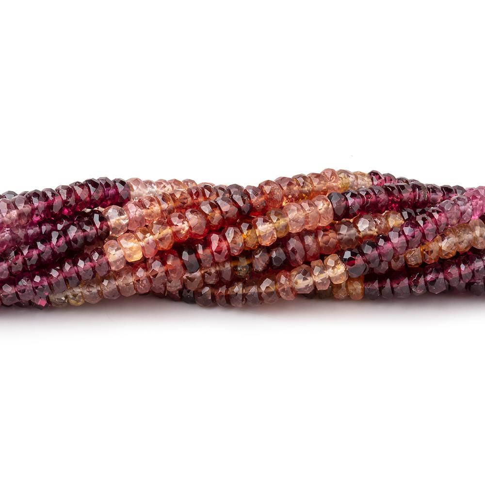 4mm Multi-Color Spinel faceted rondelles 16 inch 172 beads AAA grade
