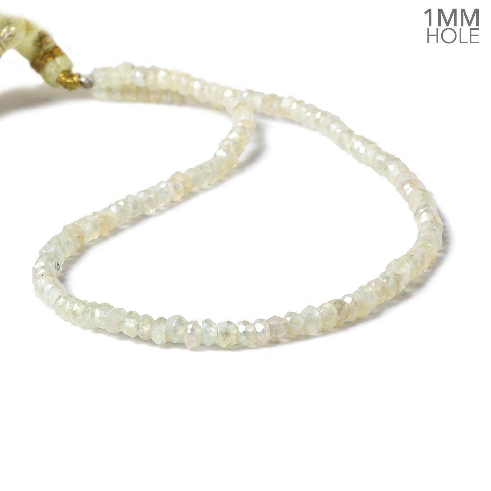 4mm Mystic Prehnite faceted rondelle beads 1mm hole 12 inch 132 pieces