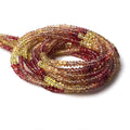4mm Orange and Yellow Sapphire Plain Rondelle Beads 18 inch 200 pieces