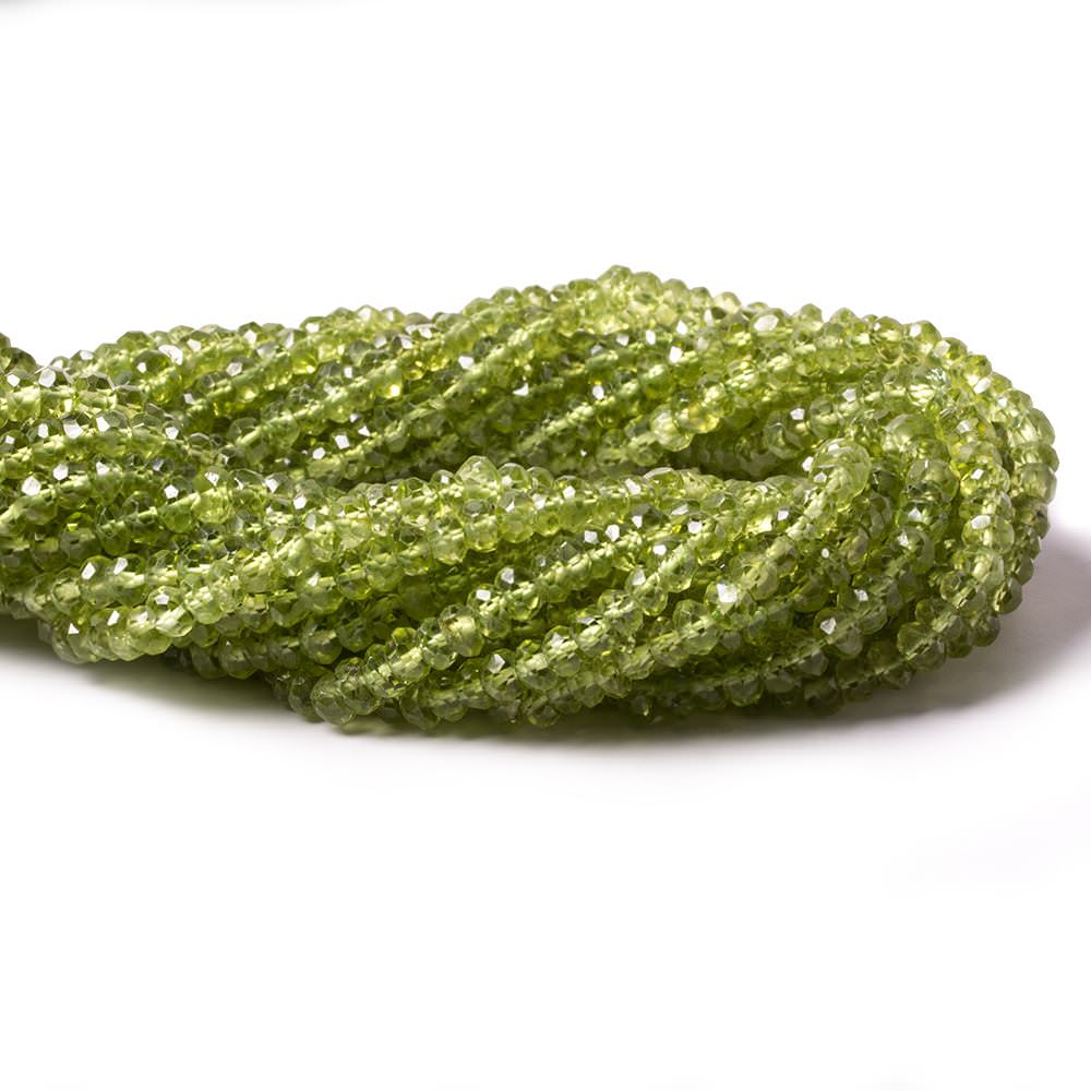 4mm Peridot Faceted Rondelle Beads 13 inch 120 pieces