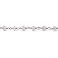 4mm Pink Amethyst faceted rondelle Black Gold plated Chain by the foot 38 pcs
