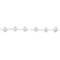 4mm Pink Amethyst faceted rondelle Silver plated Chain by the foot 39 pieces
