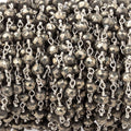 4mm Pyrite faceted rondelle .925 Silver Chain by the foot 35 pieces