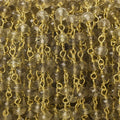 4mm Whiskey Quartz faceted rondelle Vermeil Chain sold by the foot 37 pieces