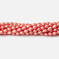 4x3mm Coral Straight Drilled Oval Freshwater Pearl Beads 15 inch 99 pieces