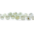 4x4-6x6mm Mystic Prehnite plain heart beads 8 inch 68 pieces