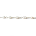 4x5-3x4mm White Straight Drill Baroque Pearl Silver plated Chain by the foot 27 pcs