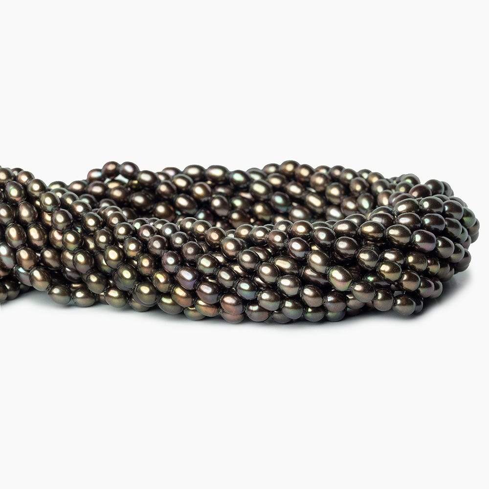 4x6mm Bronze Freshwater Pearl Straight Drill Oval 66 pieces