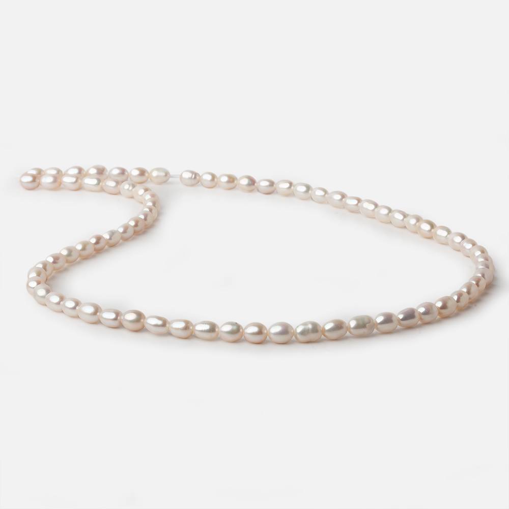 3.5x4.5mm Rose' Cream Straight Drill Oval Freshwater Pearl 15.5 inch 73 pieces A