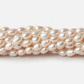 3.5x4.5mm Rose' Cream Straight Drill Oval Freshwater Pearl 15.5 inch 73 pieces A