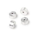 4x8mm Sterling Silver Plated Copper Brushed Tube Set of 4 Beads