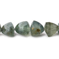 5-14mm Moss Aquamarine Faceted Trillion Beads 15 inch 46 pieces