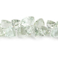 5-15mm Prasiolite Faceted Top Drilled Trillions 8 inch 53 Beads