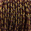 5-6mm Matte Garnet rondelle Gold plated Chain by the foot 32 pieces