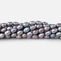 5x7mm Violet Silver Straight Drill Oval Freshwater Pearls 16 inch 72 Beads