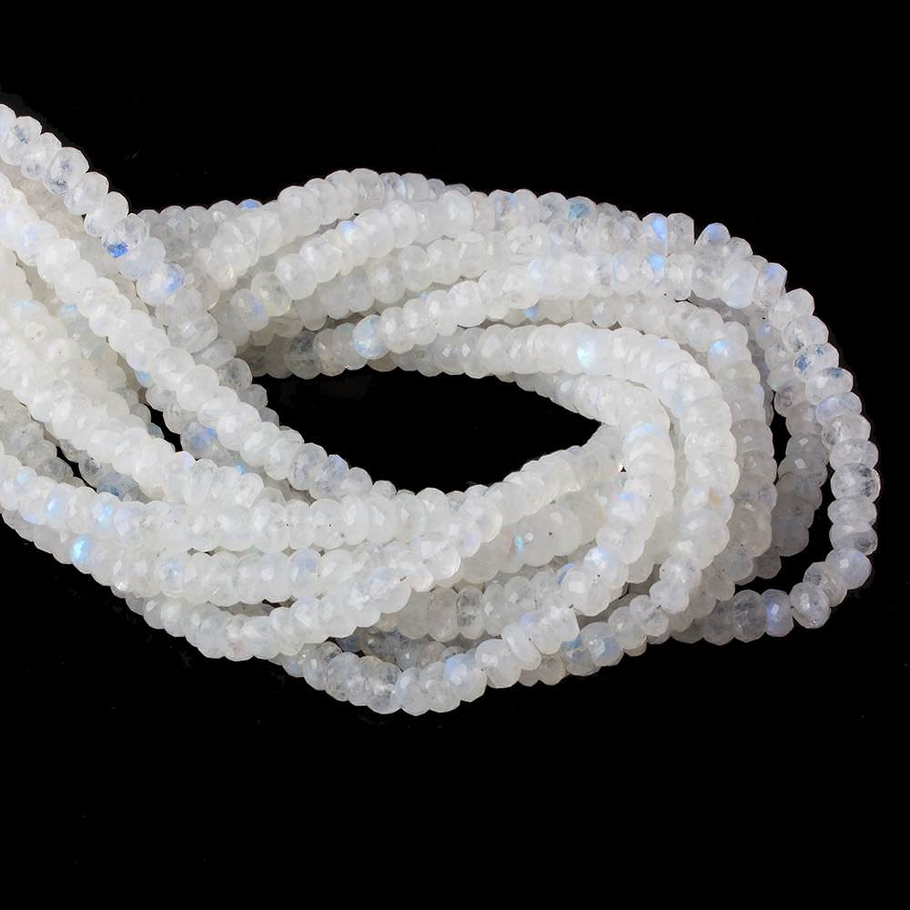 5-7mm Rainbow Moonstone Faceted Rondelle Beads 13.5 inch 85 beads AA