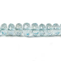 5-8.5mm Aquamarine faceted rondelles 16 inch 107 beads AA