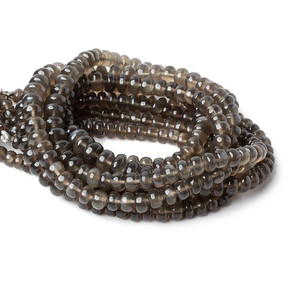 5-8.5mm Warm Platinum Moonstone plain rondelles 16 inches 100 beads