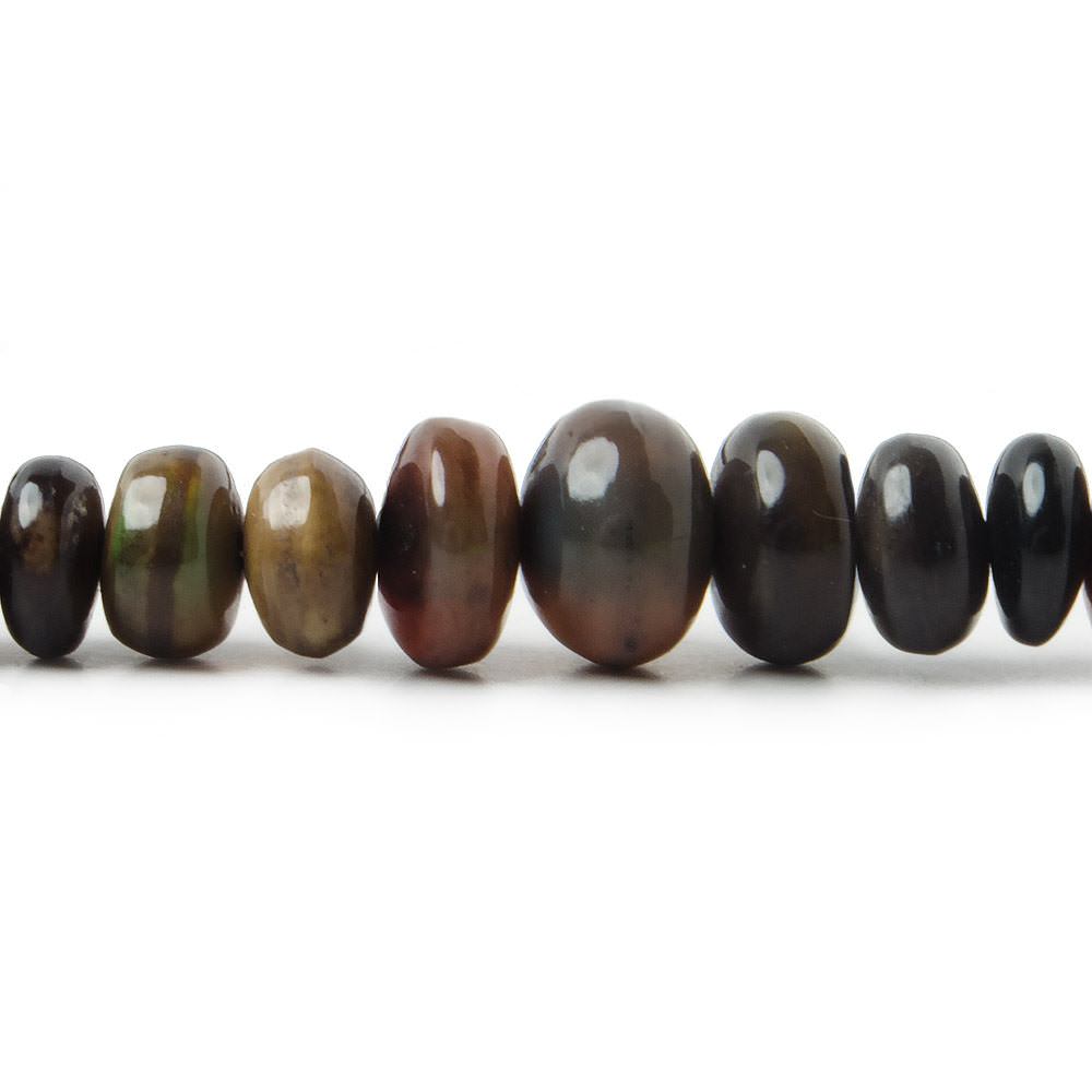 5-9mm Black Ethiopian Opal Plain Rondelle Beads 17.5 inch 130 pieces
