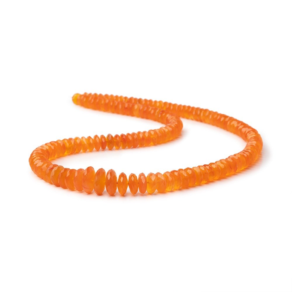 5-9mm Carnelian German Faceted Rondelle 16 inch 140 Beads AA