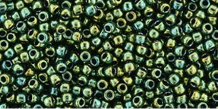 TOHO TR-11-507  11/0  Iris Higher iris Green Metallic Seed Beads - 5 or 10 gm