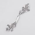 51x11mm Antiqued Sterling Silver Hook & Eye Clasp Oak Leaves 1 piece