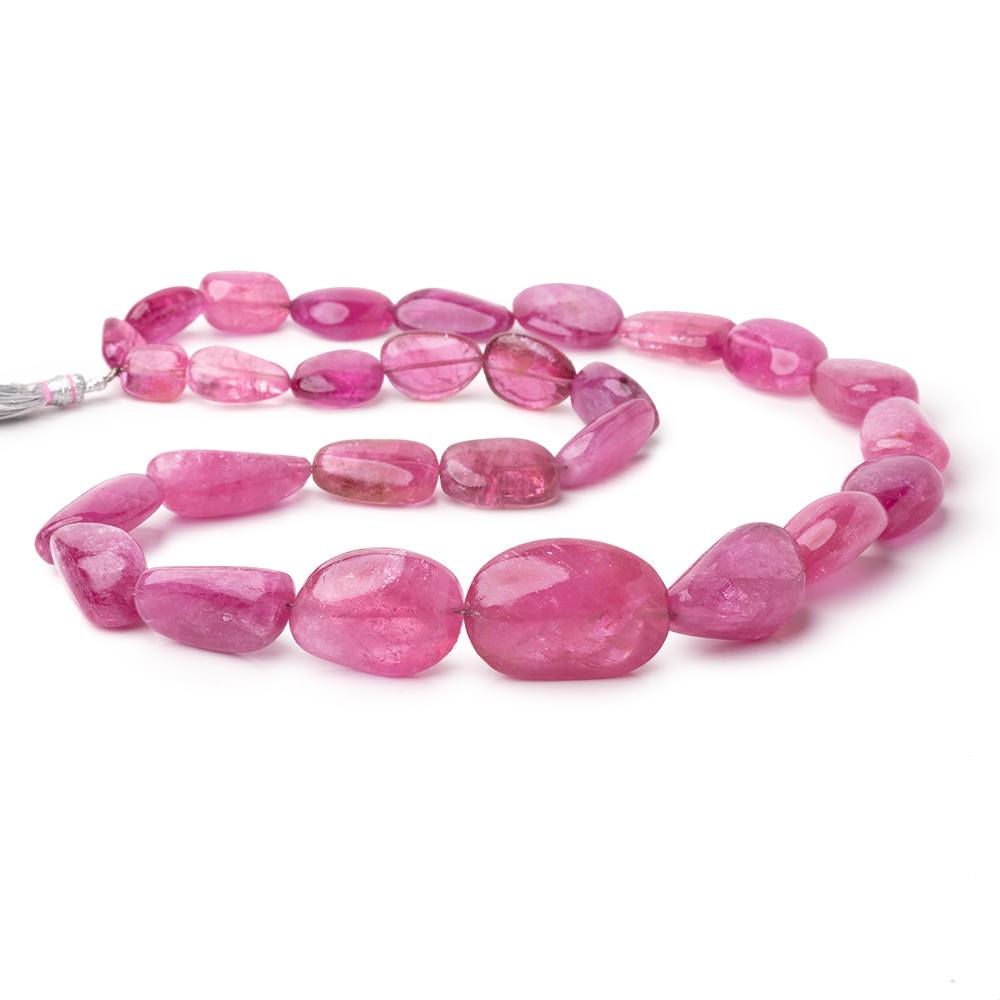 10-28mm Rubellite Tourmaline Plain Nugget Beads 20 inch 28 pieces AA