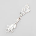 52x11mm Antiqued Sterling Silver Hook & Eye Clasp Oak Leaves 1 piece