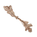 53x12mm Rose Gold plated Silver Hook & Eye Clasp Oak Leaves Design 1 pcs