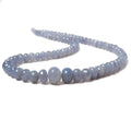 5.5-14mm Natural Blue Chalcedony faceted rondelles 19 inch 68 beads
