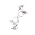 55mm Antiqued Sterling Silver Hook Clasp Icanthus Leaves Design 1 piece
