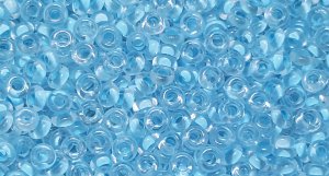 TOHO TD-8-976 - 8/0  Light Aqua Lined Crystal Demi Beads, 5 gm