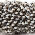 5mm Australian Opal plain rondelle Black Gold plated Chain by the foot 37 pcs
