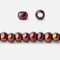 5mm Bing Cherry Red 2.5mm Large Hole Off Round Pearls 15 inch 122 Beads