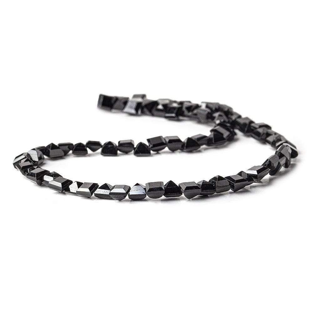 5mm Black Spinel bezel faceted square beads 13.5 inch 78 beads