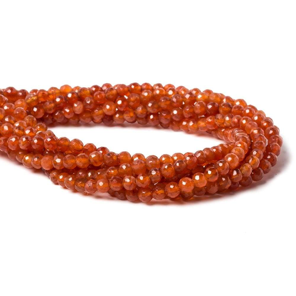 5mm Carnelian Agate Beads Faceted Round 13 inch 75 pieces