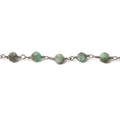 5mm Frosted Emerald plain coin Black Gold Chain by the foot 27 pcs