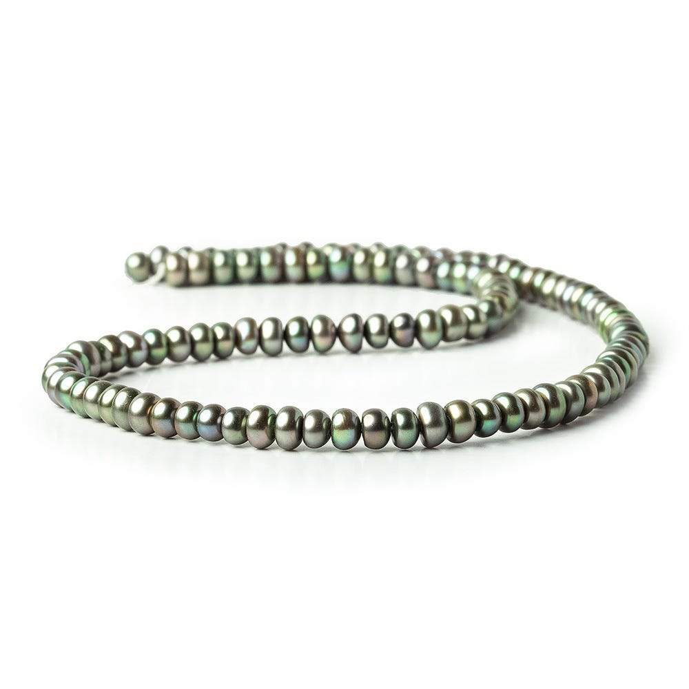 5mm Green Center Drill Button Pearl, 15 inch