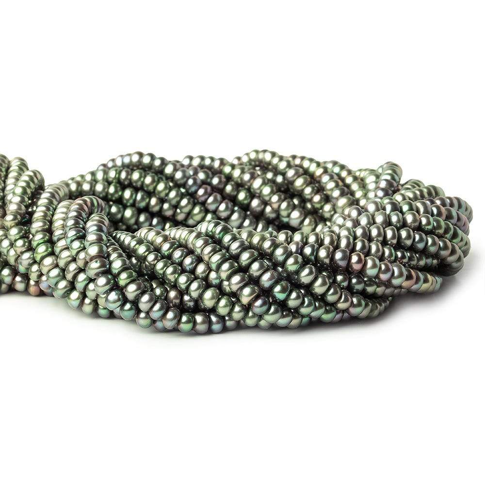 5mm Green Center Drill Button Pearl, 15 inch