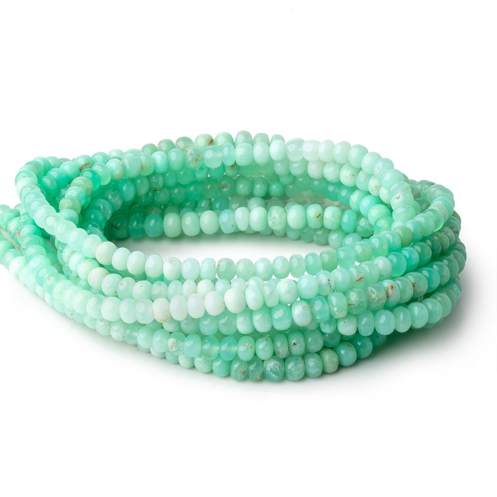 5mm Green Tanzanian Opal Plain Rondelles 18 inch 106 Beads