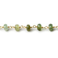 5mm Moss Aquamarine faceted rondelle Vermeil Chain by the foot 37 beads