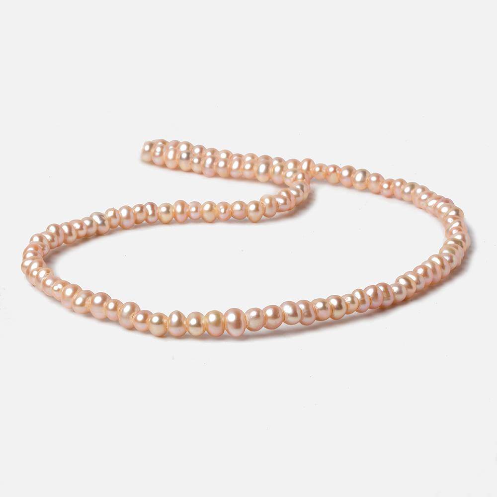 5mm Peach Blush Off Round 2.5mm Large Hole Pearls 15 inch 100 pieces