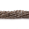 5x3-6x4mm Smoky Quartz Straight Drilled Faceted Tear Drops 14.5 inch 60 Beads