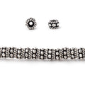 5x3mm Antiqued Sterling Silver Plated Copper Twisted Spacer 8 inch 63 beads
