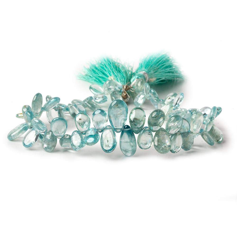 5x4-10x6mm Blue Zircon Plain Pears 8 inch 68 beads A
